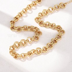 Женские витые цепочки-колье из нержавеющей стали 304 толщиной 8 мм&nbsp;NJEW-G194-05G-02