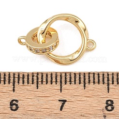 Звенья из латунного микропрозрачного кубического циркония с витыми кольцами&nbsp;KK-G544-45G