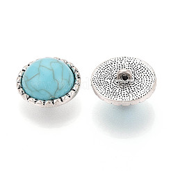 Пуговицы из цинкового сплава и натуральной бирюзы&nbsp;LS-BUTT-WH0057-001D-AS
