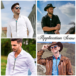 Натуральная бирюза с лариатом из искусственной кожи ожерелье&nbsp;NJEW-WH20010-02A