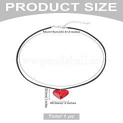 1 шт. стеклянные подвески в форме сердца для женщин&nbsp;NJEW-LP0001-12A