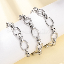 Женские ожерелья из овальной цепочки из нержавеющей стали 304 толщиной 10 мм&nbsp;NJEW-G194-04P