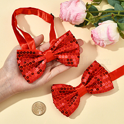 2 шт. регулируемые галстуки-бабочки с пайетками&nbsp;AJEW-SP0003-47