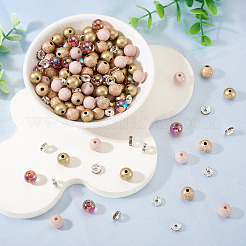 100 шт. 2 цвета акриловые бусины&nbsp;ACRP-TA0001-04