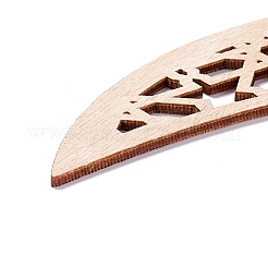 Луна и цветок незаконченный деревянный кулон орнамент&nbsp;WOOD-M003-02