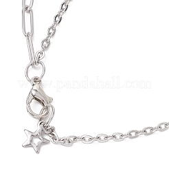 Кольцо из нержавеющей стали 304 с шестигранной подвеской&nbsp;NJEW-JN05311