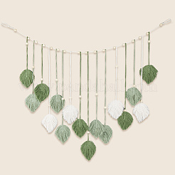 Лист полиэстер макраме настенный декор в стиле бохо&nbsp;AJEW-WH20006-213B
