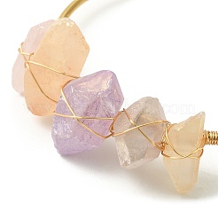 Браслет-манжета из натуральных кристаллов кварца с бисером&nbsp;BJEW-TA00369