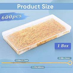 600 шт. Латунный штифт для глаз&nbsp;KK-SP0001-69C-G