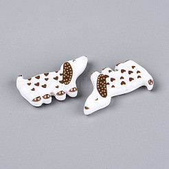 Печатные непрозрачные бусины из смолы&nbsp;RESI-N043-04B