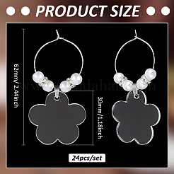 24 шт. подвески в виде цветка из акрила для бокала вина&nbsp;HJEW-BC00037