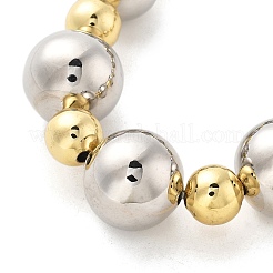 Латунные круглые бусины эластичные браслеты для женщин&nbsp;LS-BJEW-S159-01C