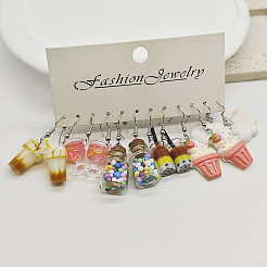 6 стиль милых миниатюрных сережек-подвесок в виде десертов из смолы и пластика&nbsp;FS-WGC6E73-01