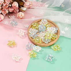 24 шт. 3-цветная прозрачная эпоксидная смола и АБС-пластик с перламутровыми кристаллами&nbsp;CRES-TA0001-45