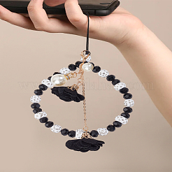 1шт хрустальный цветок подвеска мобильный ремешок&nbsp;AJEW-LP0005-01B