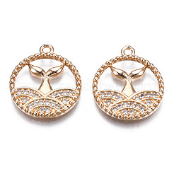 Латунные микропаве прозрачные подвески с фианитом&nbsp;KK-S359-093-RS