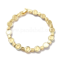 Железный браслет с плоскими круглыми и квадратными звеньями&nbsp;BJEW-I300-05G