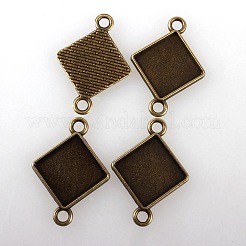 Старинные тибетские сплава ромб сеттинги ободок разъем кабошон X-TIBE-M016-03AB-NF