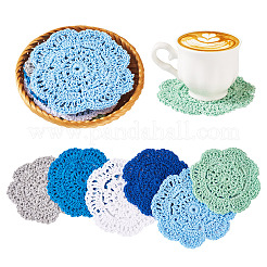 12 шт. 6-х цветные коврики для стола из полиэстера и хлопка ручной работы&nbsp;AJEW-MB0001-08