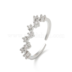 Кольца-манжеты из прозрачного кубического циркония&nbsp;RJEW-G337-03P