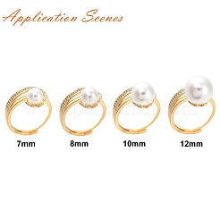 Регулируемые настройки кольца на палец из латуни с микрокубическим цирконием&nbsp;KK-T062-63G-NF