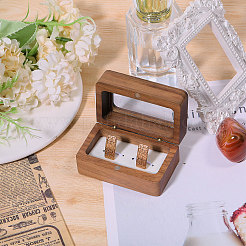 Деревянная шкатулка для парных колец&nbsp;OBOX-WH0019-03B