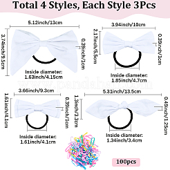 12 шт. 4 стиля резинки для волос из хлопка с бантом&nbsp;OHAR-SP0001-09