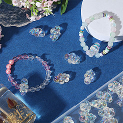 50шт УФ-покрытие прозрачные акриловые бусины&nbsp;OACR-GO0001-07