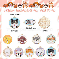 Подвески из сплава эмали 18шт 9 стиля&nbsp;ENAM-SC0002-92