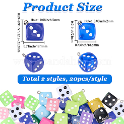 40 шт. подвески из двухцветной прозрачной/матовой акриловой эмали&nbsp;TACR-SC0002-69