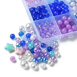 Наборы для изготовления браслетов из круглых бусин из акрила и АБС-пластика с имитацией жемчуга&nbsp;DIY-FS0007-42