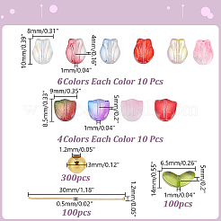 Наборы для изготовления лампворк-цветков тюльпанов и стеклянных подвесок&nbsp;DIY-AR0004-77