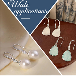 2 пара сережек-крючков из стерлингового серебра с родиевым покрытием и микропаве из кубических цирконий&nbsp;STER-BBC0007-09