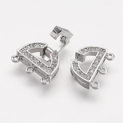 Латунные микро проложить кубического циркония раз за застежками&nbsp;ZIRC-F047-05P