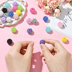 24шт 12 цвета смоляные бусины со стразами&nbsp;RESI-YW0003-13