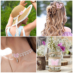 36 шт. 9 стиля бабочка органза кружево вышивка орнамент аксессуары&nbsp;DIY-BT0001-49