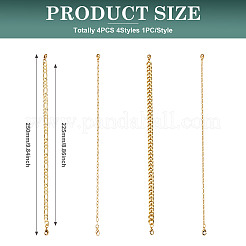 4 шт. 4 стиля латунная скрепка и кубинское звено 7 цепи панцирного типа&nbsp;AJEW-TAC00042