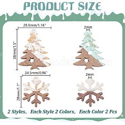 8 шт. подвески из дерева и акрила 4 стилей&nbsp;WOOD-AR0001-48