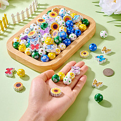 20 стиль печатных деревянных бусин&nbsp;WOOD-TA0002-65