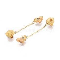 925 бусина из стерлингового серебра со стальными и синими эмалированными бусинами и цепочкой.&nbsp;STER-T008-65G