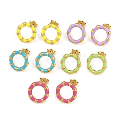 Серьги-гвоздики из нержавеющей стали 304 с эмалью&nbsp;EJEW-K268-16G