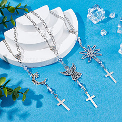 3 шт. подвеска в виде креста из сплава и стекла&nbsp;HJEW-DR00206