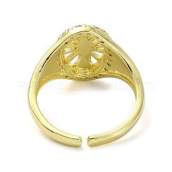 Открытая манжета из латуни с цирконием&nbsp;RJEW-B051-48G