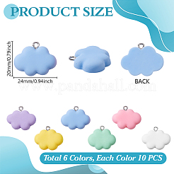 60 шт. 6 цвета непрозрачные подвески из смолы&nbsp;RESI-GA0001-41