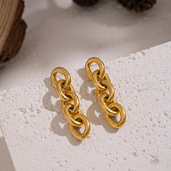 Серьги-гвоздики с овальной цепочкой и кисточками из нержавеющей стали 304&nbsp;NM9874