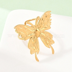 Открытые кольца-манжеты в форме бабочки из нержавеющей стали 304&nbsp;RJEW-Z137-03G