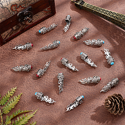 20 шт. 2-цветные заглушки для браслета из цинкового сплава&nbsp;FIND-AR0002-38