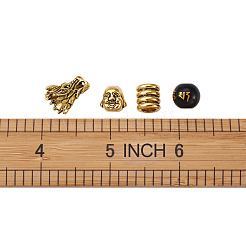 Бусины из сплава в тибетском стиле и буддийские стеклянные бусины&nbsp;TIBEB-TA0001-90AG-02