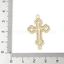 Подвески-крестики с полым латунным микро-паве из прозрачного кубического циркония&nbsp;KK-C104-16G