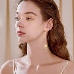 8 пара двухцветных плоских круглых латунных сережек-гвоздиков с микропаве из кубического циркония&nbsp;ZIRC-SZ0005-03